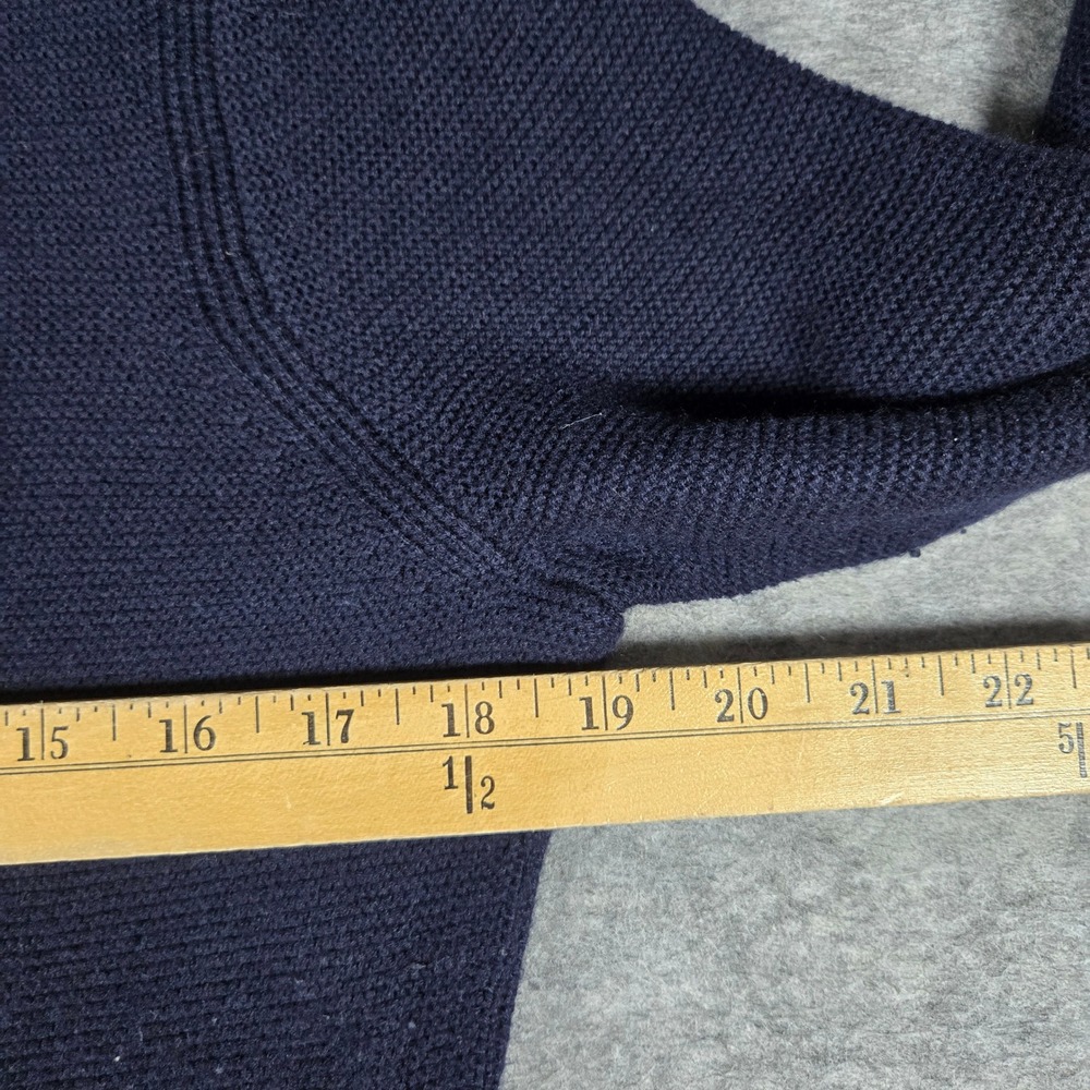 Talbots Womens Navy Blue Petites V-Neck Textured Pullover Sweater Size MP - Picture 7 of 9